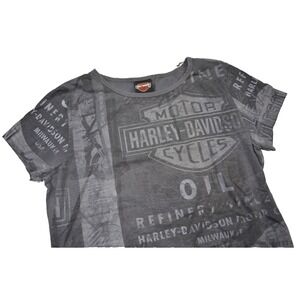 Harley Davidson Short Sleeve T-shirt Distressed Black Jamaica Dealership Woman L